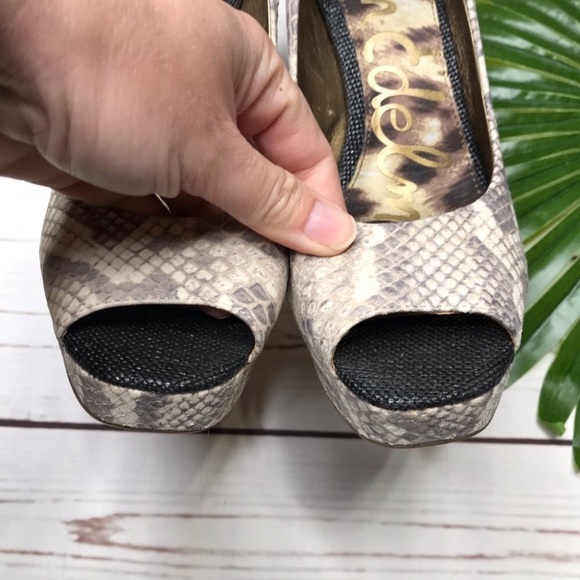 •Sam Edelman• sz 8.5 Snake skin Tacoma heels - Picture 2 of 8